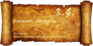 Kenesei Gergely névjegykártya
